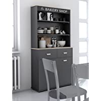 Abitti Buffet Alto de Cocina con 2 Puertas y 2 cajones Gris Grafito. 180cm